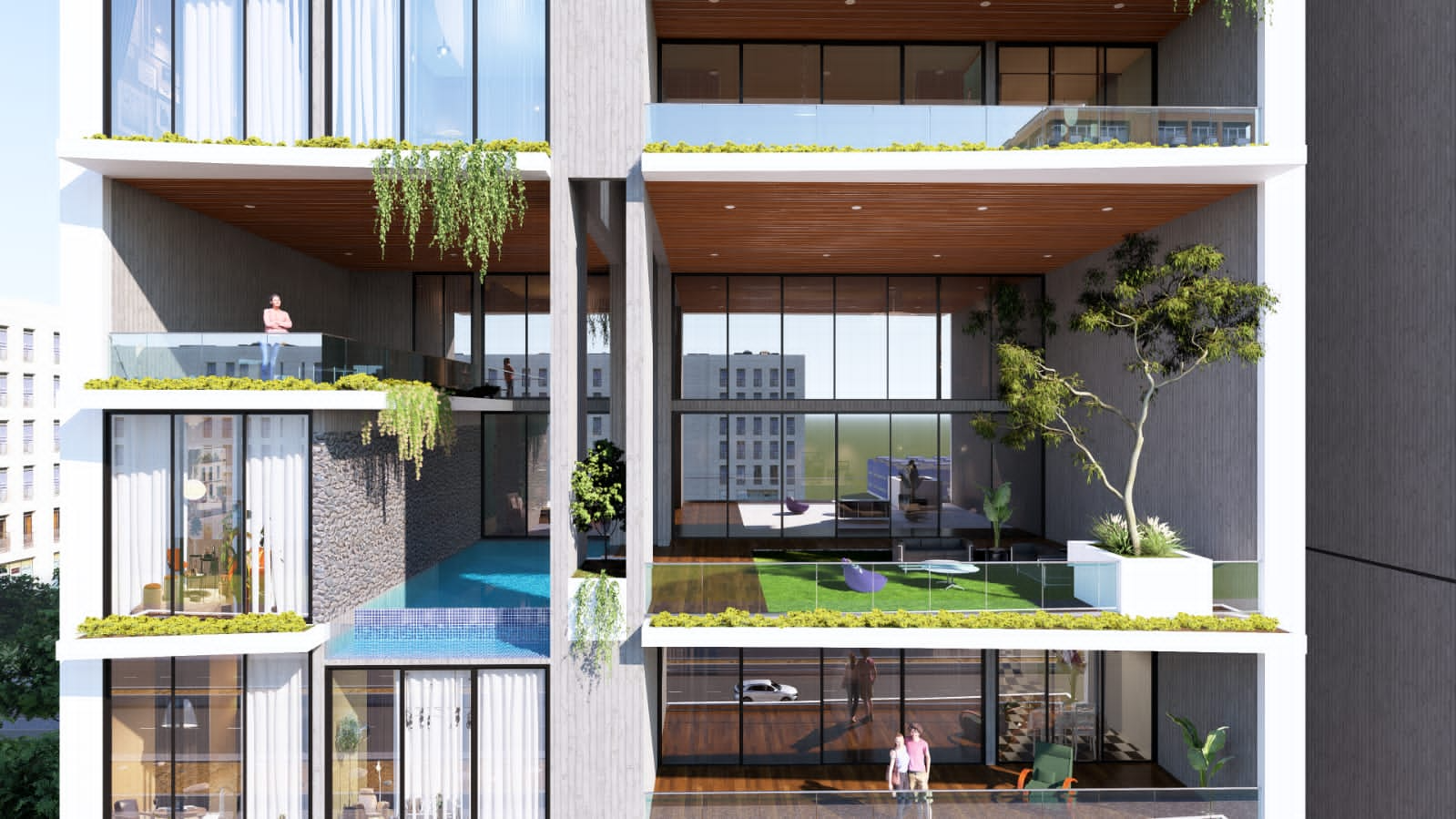 Panoramic Balcony View from 5 BHK singlex at Paramount MV Opulence